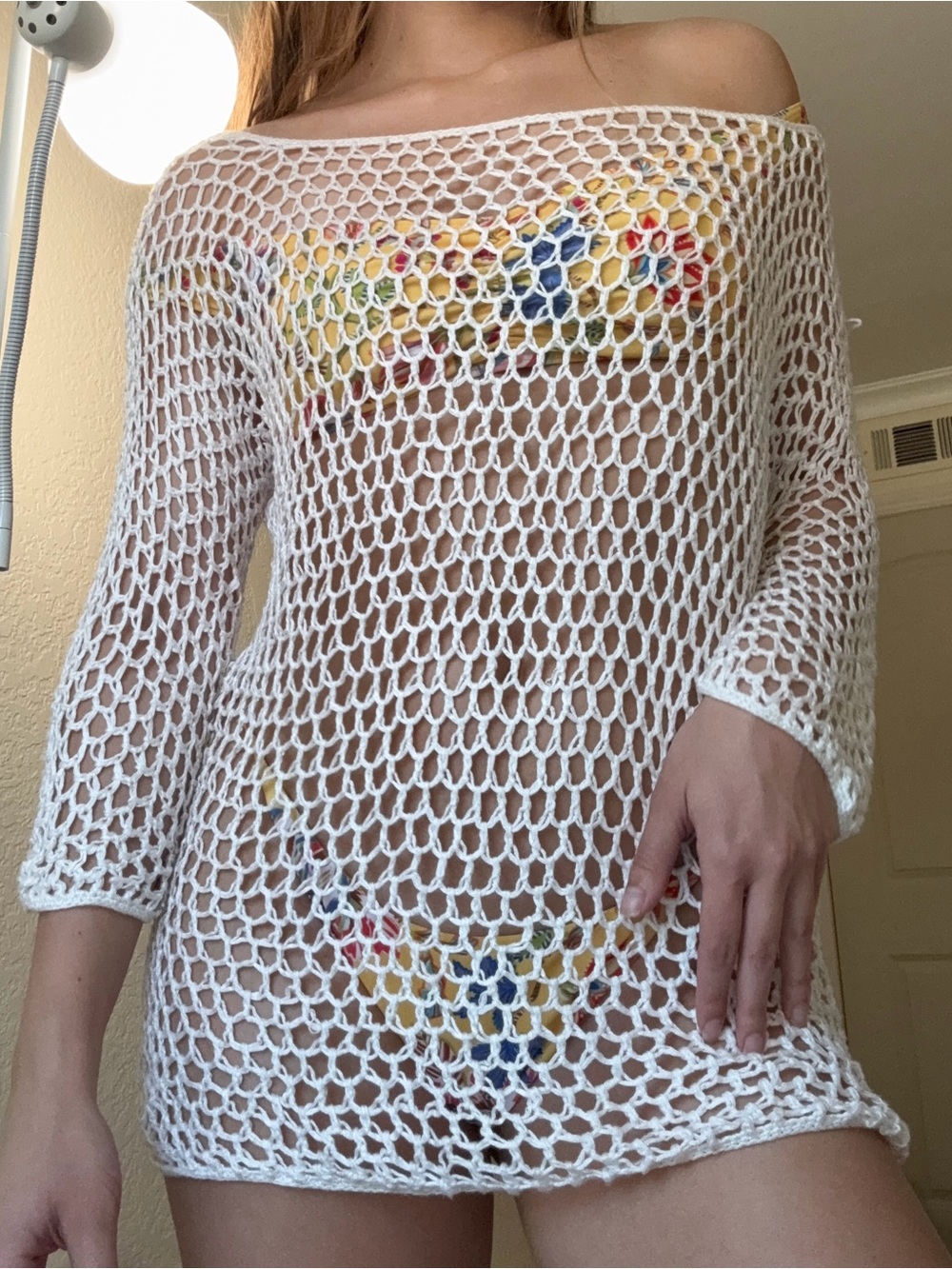 Mikoh White See-Through Coverup